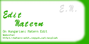 edit matern business card